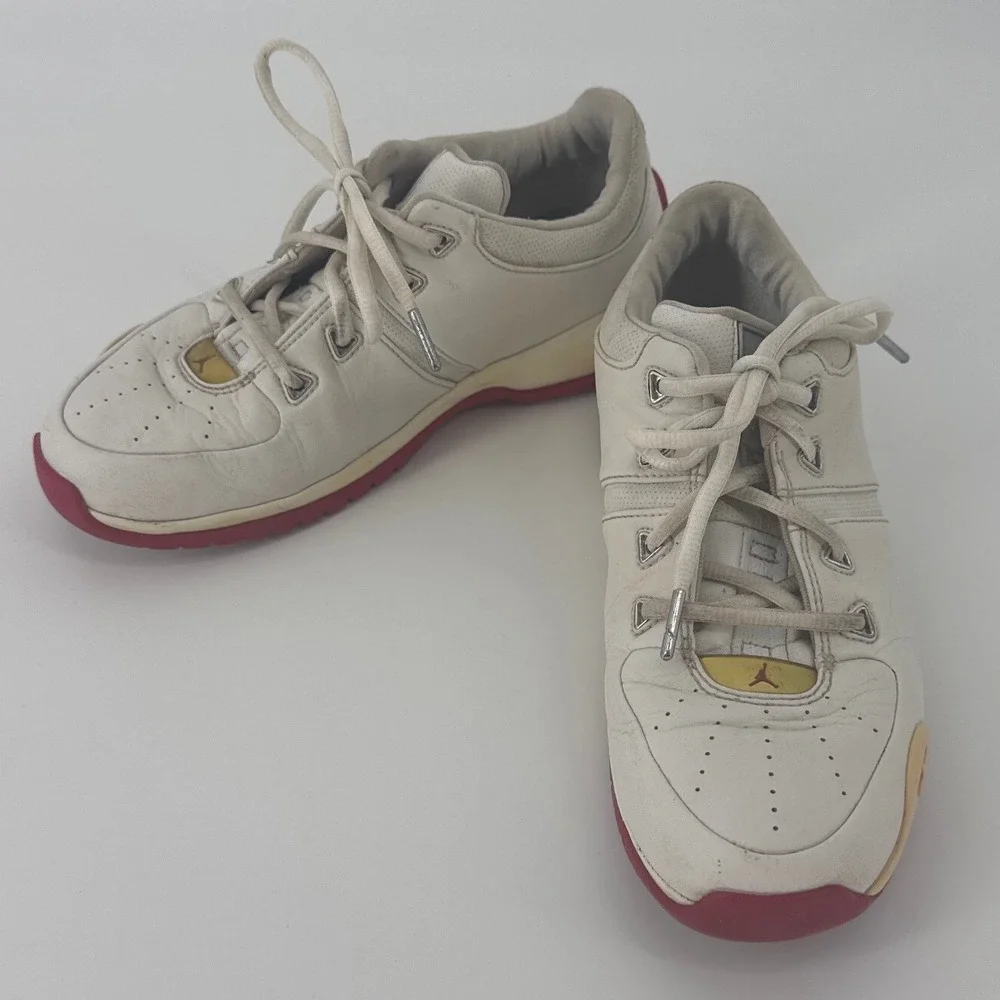 Jordan Vintage 10/16 20th Anniversary Sneakers White Red Low Top Size 7